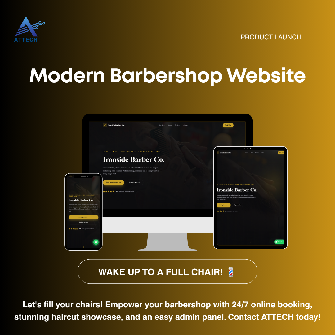 Premium Barber Website with Online Booking System