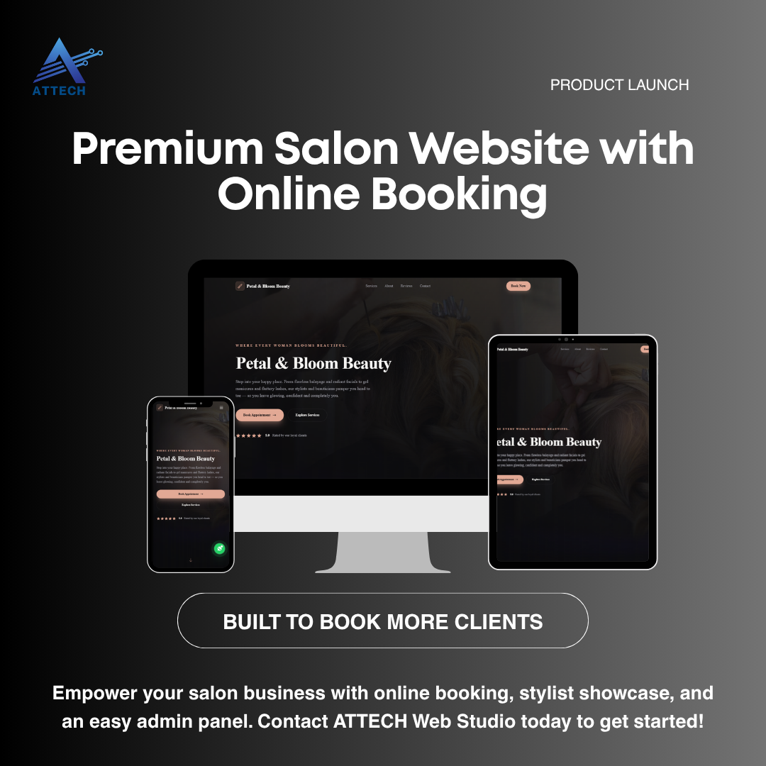 Premium Beauty Salon Website with Online Booking System